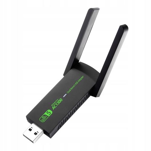 KARTA SIECIOWA WIFI USB ADAPTER 5GHz NA WI-FI 1300mbps 2 ANTENY ZEWNĘTRZNA na Arena.pl
