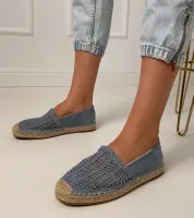 Niebieskie espadryle ażurowe na platformie Plevis 36