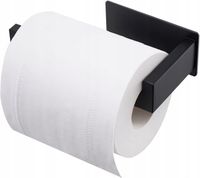 UCHWYT WIESZAK NA PAPIER TOALETOWY CZARNY MAT SAMOPRZYLEPNY BEZ WIERCENIA