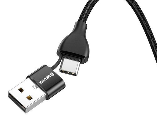 Kabel Baseus 2w1 USB/ USB-C Type C PD 18W QC do iPhone 2A 1m black na Arena.pl