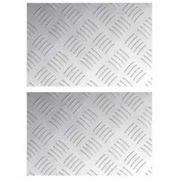 Płytki w Szachownicę 2 pcs Srebrny 30 x 20 cm Aluminium