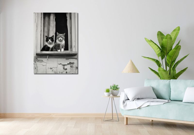 Obraz 70x100cm Para w Oknie zdjęcie 2