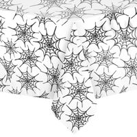 Obrus foliowy Pajęczyna biało-czarny, 137x274 cm