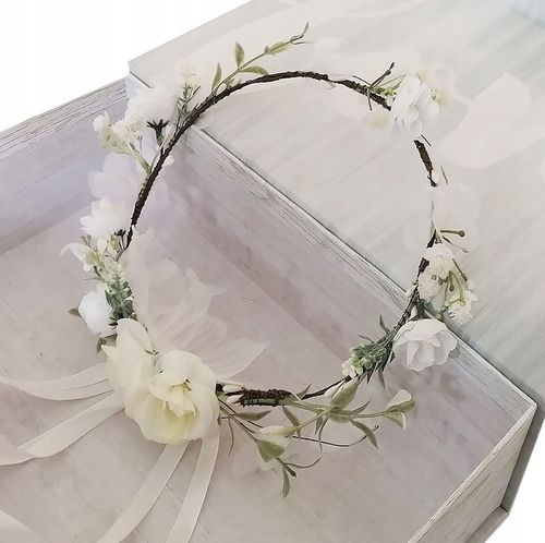 WIANEK NA KOMUNIĘ DEC54 komunijny dekoracja opaska biały głowę komunia na Arena.pl