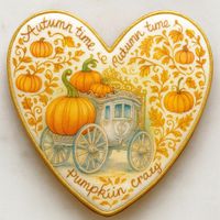 CIASTKO LUKROWANE PUMPKIN PRINCESS NO.1 ROZ.XL SERCE JESIEŃ RĘCZNIE ROBIONE