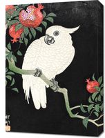 Obraz 50x70cm Cockatoo and Pomegranate, Koson Japoński Vintage do Salonu