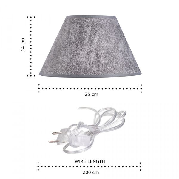 Lampka nocna 1xE27 PATI SILVER/GREY zdjęcie 5