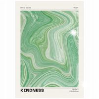 Plakat 84x59,4 A1 KINDNESS 1970 abstrakcja art sztuka beżowy zielony retro
