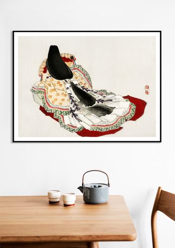 Plakat 100x75cm A Lady in a Kimono, Bairei Japoński Vintage do Salonu na Arena.pl