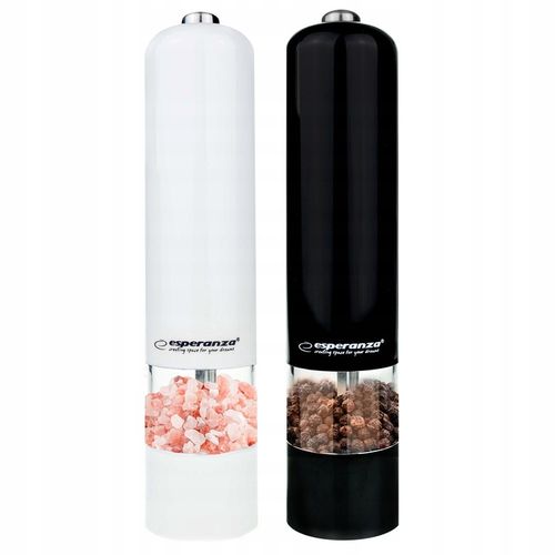 2X MŁYNEK DO PIEPRZU SOLI ELEKTRYCZNY BIAŁY CZARNY na Arena.pl