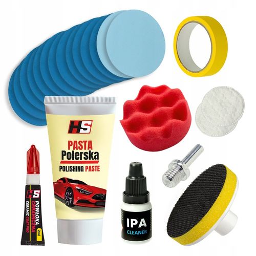 ZESTAW DO POLEROWANIA LAMP REGENERACJI REFLEKTORÓW HS + POWŁOKA CERAMICZNA na Arena.pl