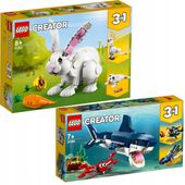 LEGO Creator 31133 Biały królik 31088 Morskie stworzenia 3w1