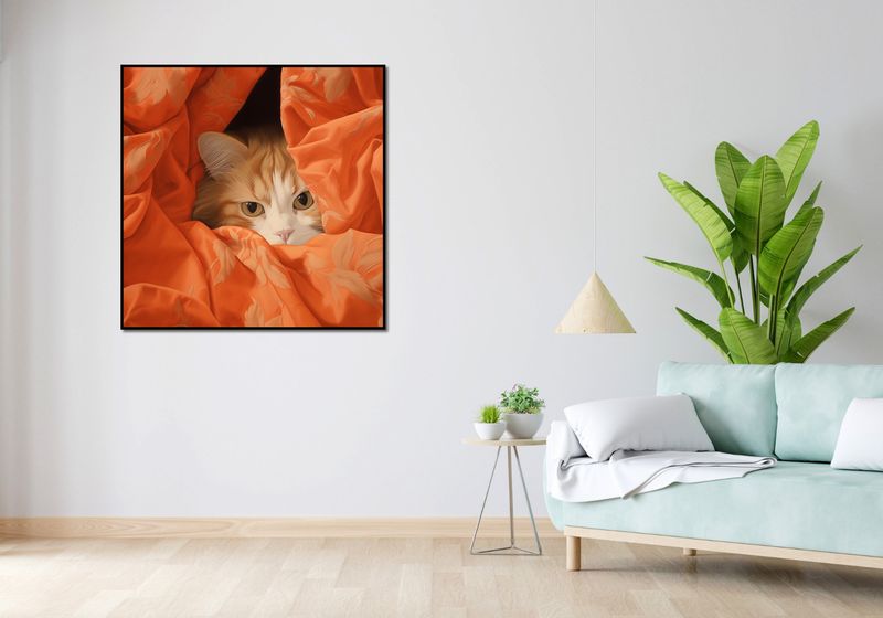 Plakat 100x100cm Ukryty Kot zdjęcie 4