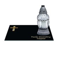 SZKLANA PODSTAWKA POD ZNICZE 30x20cm TWÓJ DOWOLNY NAPIS 16 wzorów