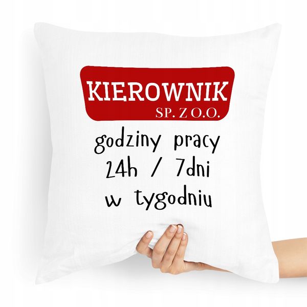 Poduszka Prezent Dla Kierownika Kierownik Sp.z O.o Z Nadrukiem Ze Zdjęciem zdjęcie 1