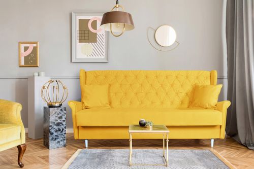 Sofa niebieska błękitna 3 osobowa WERSALKA welurowa uszak GAJA na Arena.pl