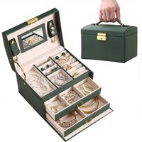 Kuferek na Biżuterię Szkatułka Organizer Pudełko Elegancki na Kolczyki ZIEL