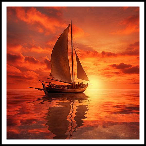 Plakat 80x80cm Pod Żaglami Zachodu Słońca zdjęcie 3