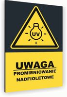 Tabliczka znak informacyjny 30x20 Antracyt PROMIENIOWANIE UV Nierdzewna