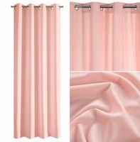 Matowa zasłona 140x250 PUDROWA NA PRZELOTKACH