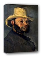 Gustave Boyer in a Straw Hat, Paul Cézanne - obraz na płótnie 90x120 cm