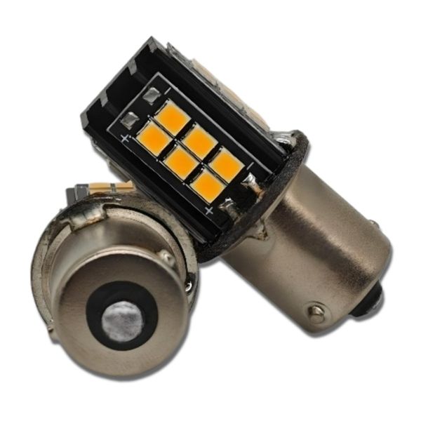 żarówka LED BAU15S 12V CANBUS pomarańczowa zdjęcie 13