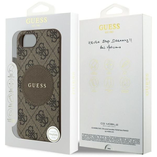 Etui Guess 4G Circle Classic Logo MagSafe do iPhone 16e brązowy zdjęcie 8