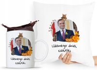 Zestaw Poduszka + Kubek Prezent Andrzej Duda Pis Z Nadrukiem Ze Zdjęciem