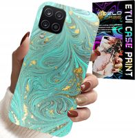 ETUI DO SAMSUNG A12 / M12 - MARMURKOWE WZORY + SZKŁO HARTOWANE