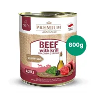 Premium Selection wolowina z krylem karma mokra dla psów doroslych 800g