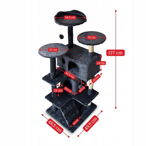 DRAPAK DLA KOTA DRZEWO WIEŻA LEGOWISKO DOMEK 7 POZIOMÓW DUŻY STABILNY na Arena.pl