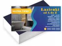 Wizytówki firmowe Foliowane 1000szt ŁAZIENKI PŁYTKI GŁADZIE dużo wzorów