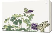 Obraz 60x40cm Motyl z Kwiatem Morimoto Toko Japoński Vintage do Salonu