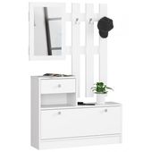 Garderoba, szafka na buty, wieszak, BELLANO, 90x25x170 cm, biel| TYLETEGOTU