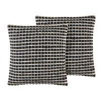 Zestaw 2 poduszek dekoracyjnych geometryczny wzór 45 x 45 cm czarno-biały YONCALI