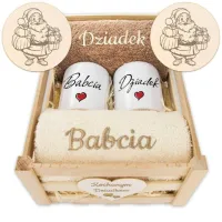 Prezent dla Babci I Dziadka dla Dziadków RĘCZNIKI KUBKI Święta Dzień Babci
