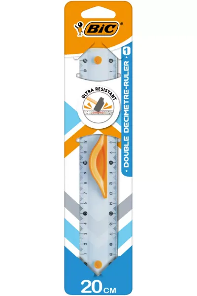 LINIJKA 20 CM BIC DOUBLE RULER BLISTER zdjęcie 1