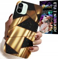 ETUI DO XIAOMI REDMI A2 - ZŁOTE ELEGANCKIE WZORY + FOLIA HYDRO