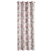 Zasłona DAVENA 140x250 cm naturalna róż eko styl tkanina z lnem kółka