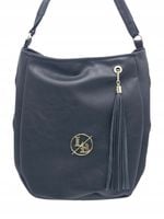 Laura Biaggi - torebka worek nity chwost czarny mat KB180