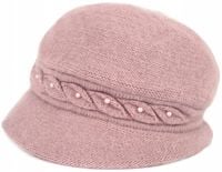 Czapka Pearl Chic - jasny różowy | damska, ciepła, angora