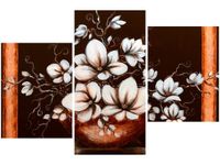 60 90CM OBRAZ 3 ELEM MAGNOLIA III WAZA ŚCIENNY DRUK PŁÓTNO