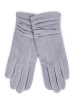 Rękawiczki damskie szare z marszczeniem dotykowe 23 YOCLUB