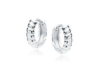 RODOWANE SREBRNE KOLCZYKI KÓŁKA WYPUKŁY WZOREK