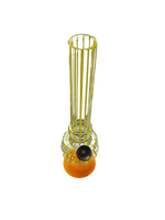 Fajka Wodna Akrylowa Bongo z Akrylu Przezroczyste w Żółte Paski