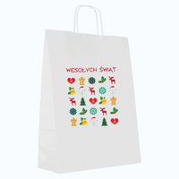 Torby świąteczne duże 32 x 12 x 41 cm Wesołych Świąt