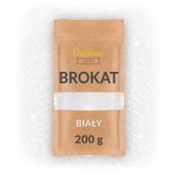 Brokat sypki do farb dekoracji slime biały 200g