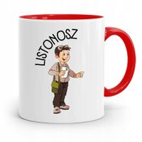 Kubek Czerwony Prezent Dla Listonosza Najlepszy Z Nadrukiem Ze Zdjęciem