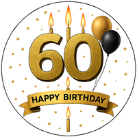 Opłatek na tort Urodziny 18 30 40 50 60 Happy Birthday Okazjonalny