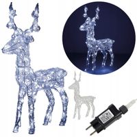 Duży Świecący Renifer 100 LED Światło Ciepłe Białe Ozdoba Świąteczna Lampki
